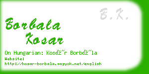 borbala kosar business card